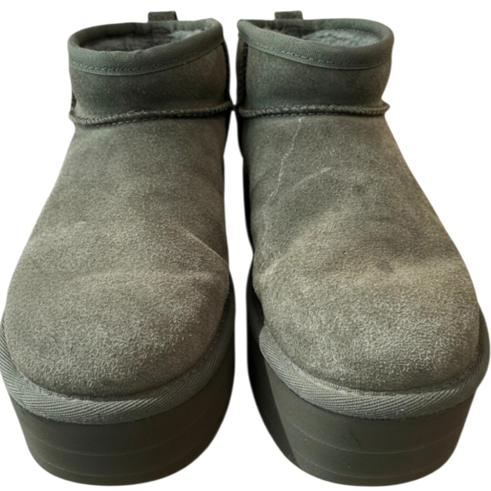 UGG Women's Classic Mini Boots Olive Green Leather EU 37 Y2K Retro